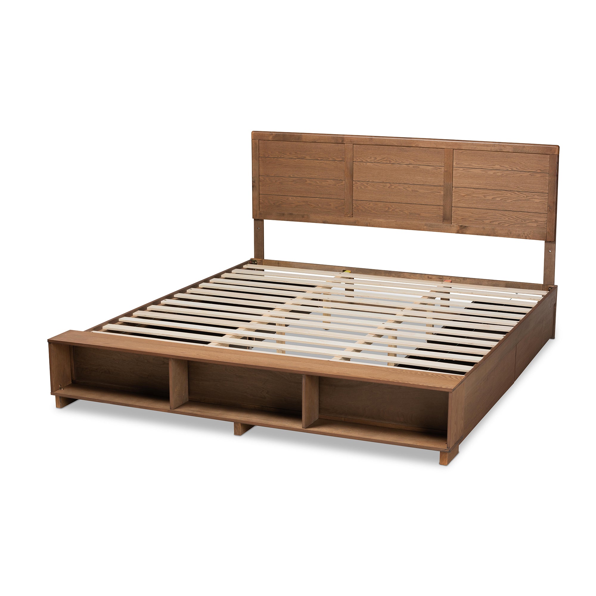 Alba Modern Bed 4-Drawer with Built-In Shelves-Bed-Baxton Studio - WI-Wall2Wall Furnishings