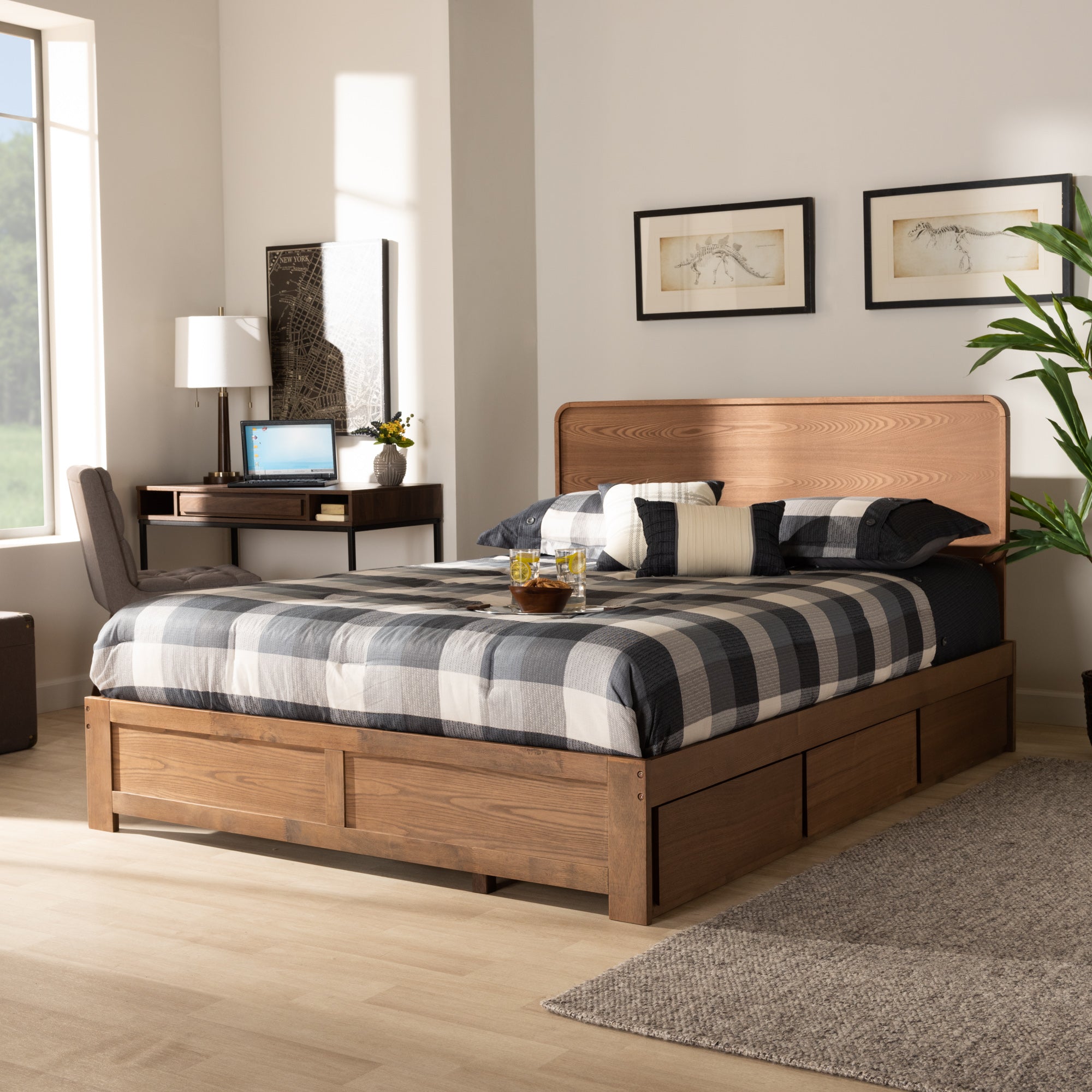 Eleni Modern Bed 3-Drawer-Bed-Baxton Studio - WI-Wall2Wall Furnishings