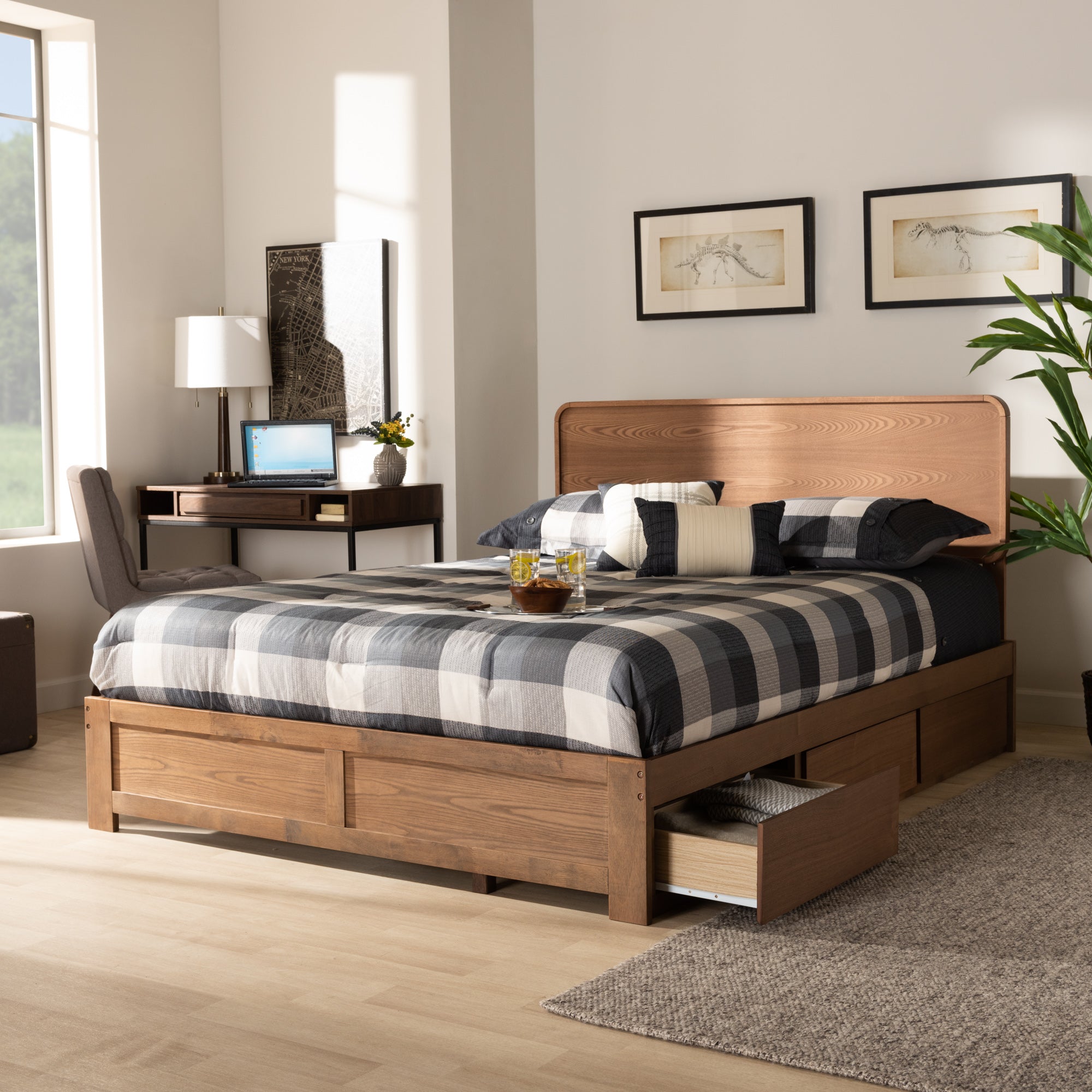 Eleni Modern Bed 3-Drawer-Bed-Baxton Studio - WI-Wall2Wall Furnishings