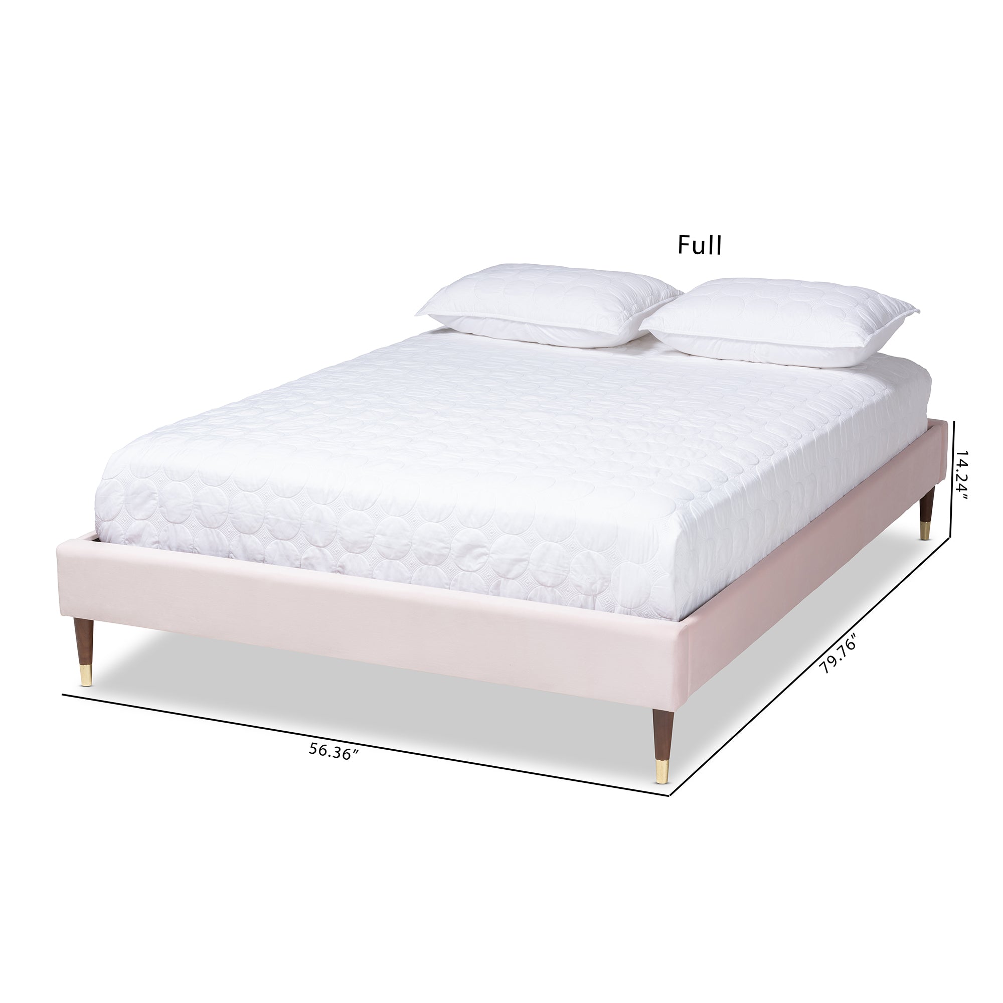 Volden Glamour Bed Gold-Tone with Gold-Tone Leg Tips-Bed-Baxton Studio - WI-Wall2Wall Furnishings