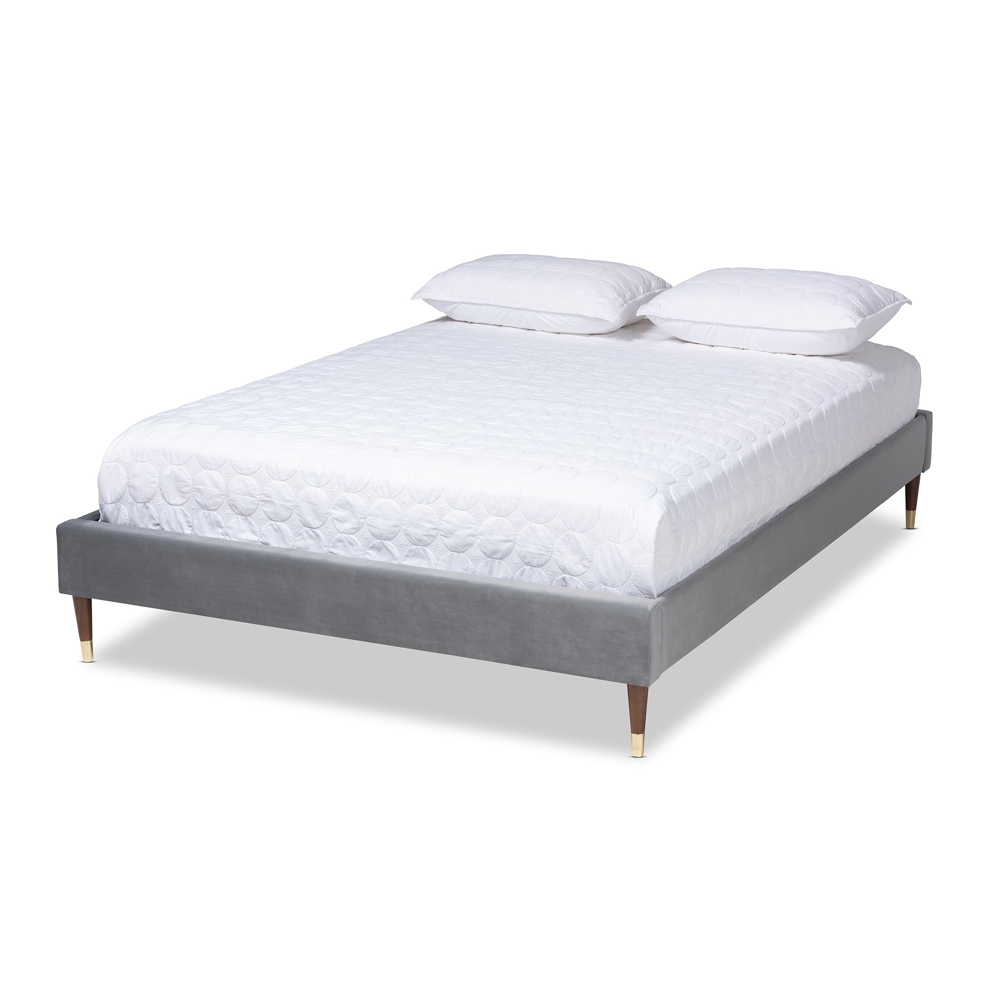 Volden Glamour Bed Gold-Tone with Gold-Tone Leg Tips-Bed-Baxton Studio - WI-Wall2Wall Furnishings