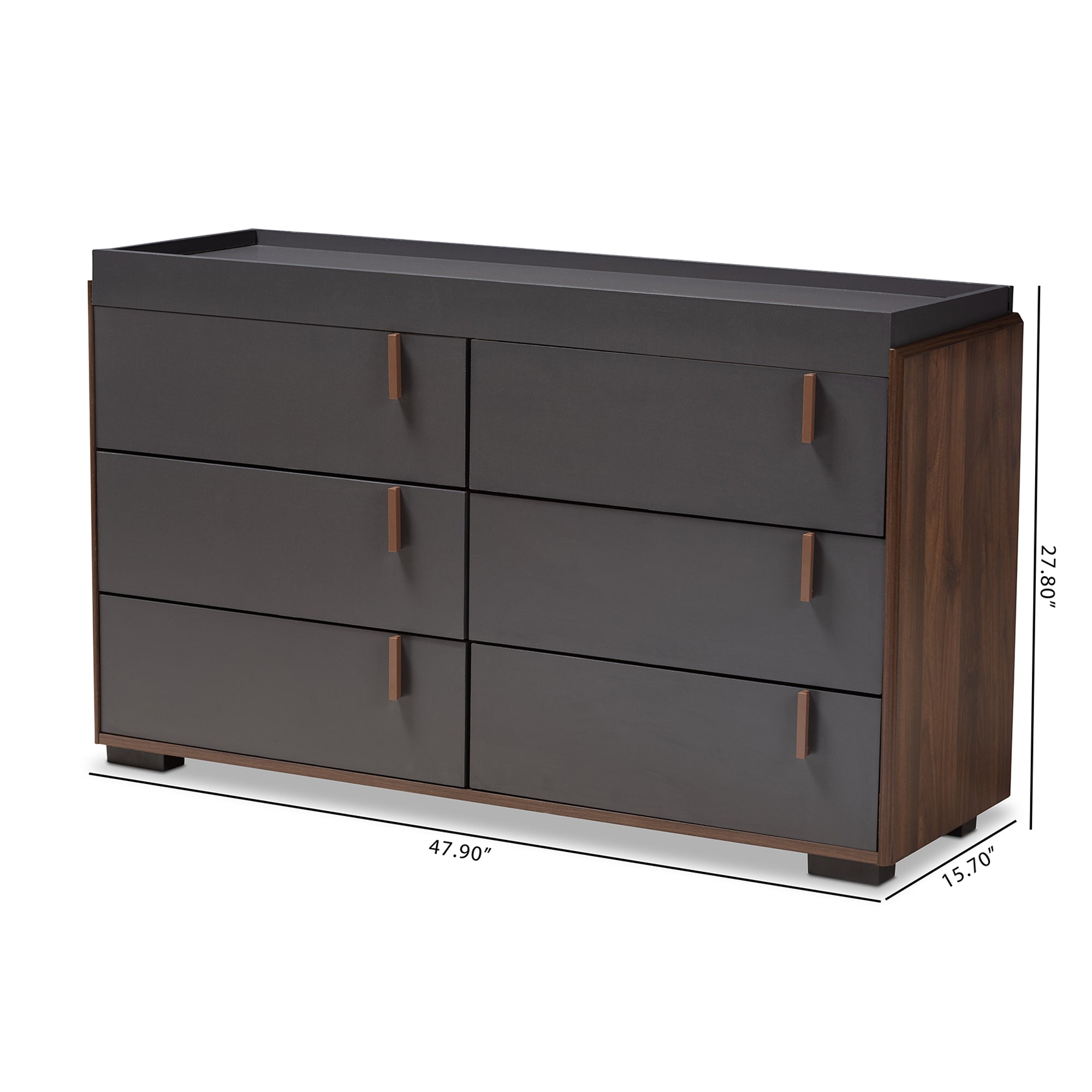 Rikke Contemporary Dresser Two-Tone 6-Drawer-Dresser-Baxton Studio - WI-Wall2Wall Furnishings
