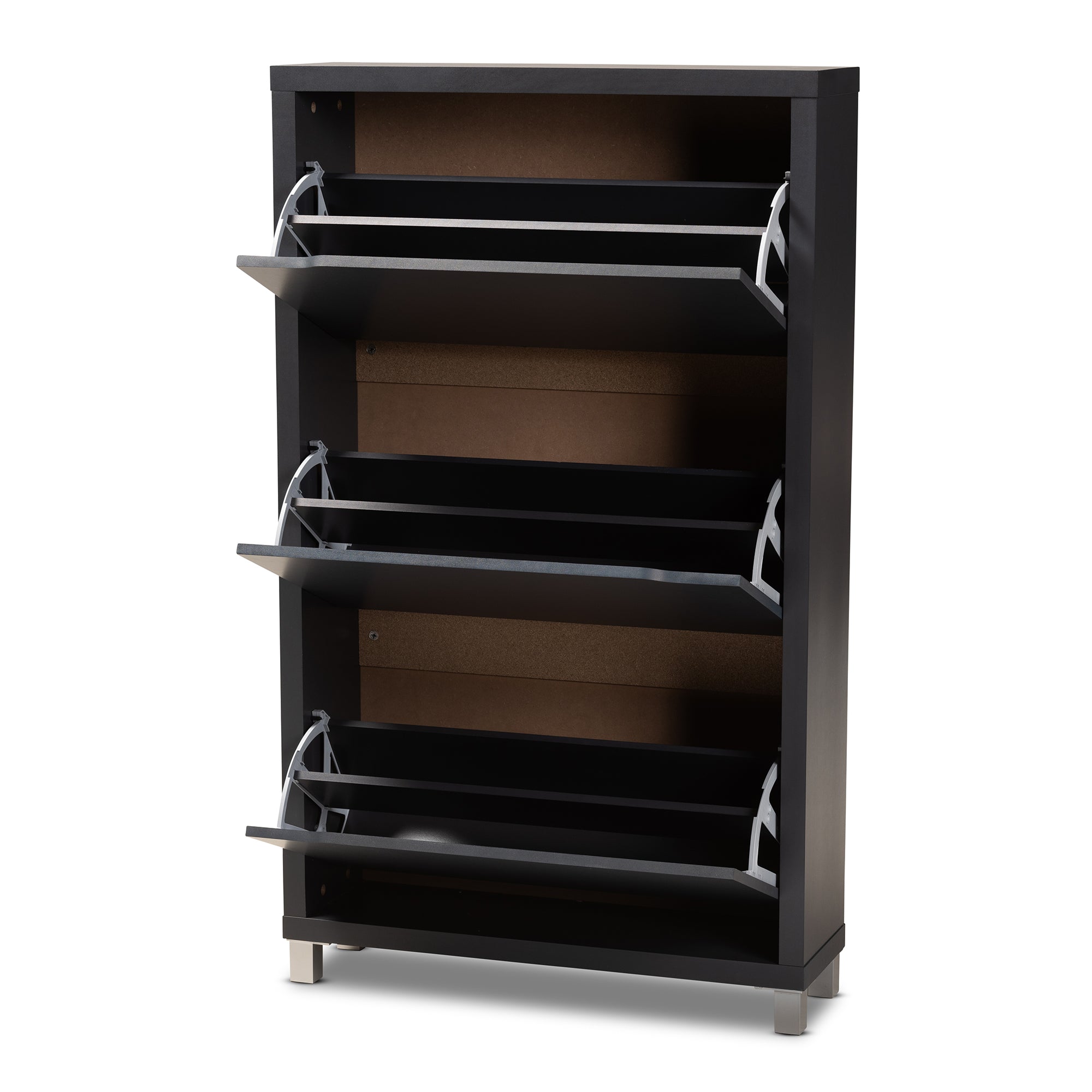 Simms Contemporary Shoe Cabinet Fold-Out with 6 Fold-Out Racks-Shoe Cabinet-Baxton Studio - WI-Wall2Wall Furnishings