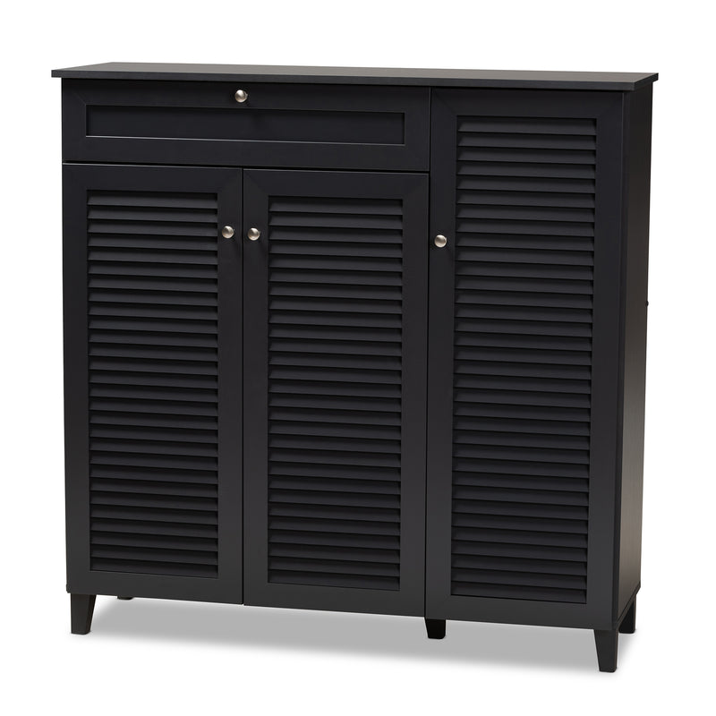 Coolidge Contemporary Shoe Cabinet 11-Shelf with Drawer-Shoe Cabinet-Baxton Studio - WI-Wall2Wall Furnishings