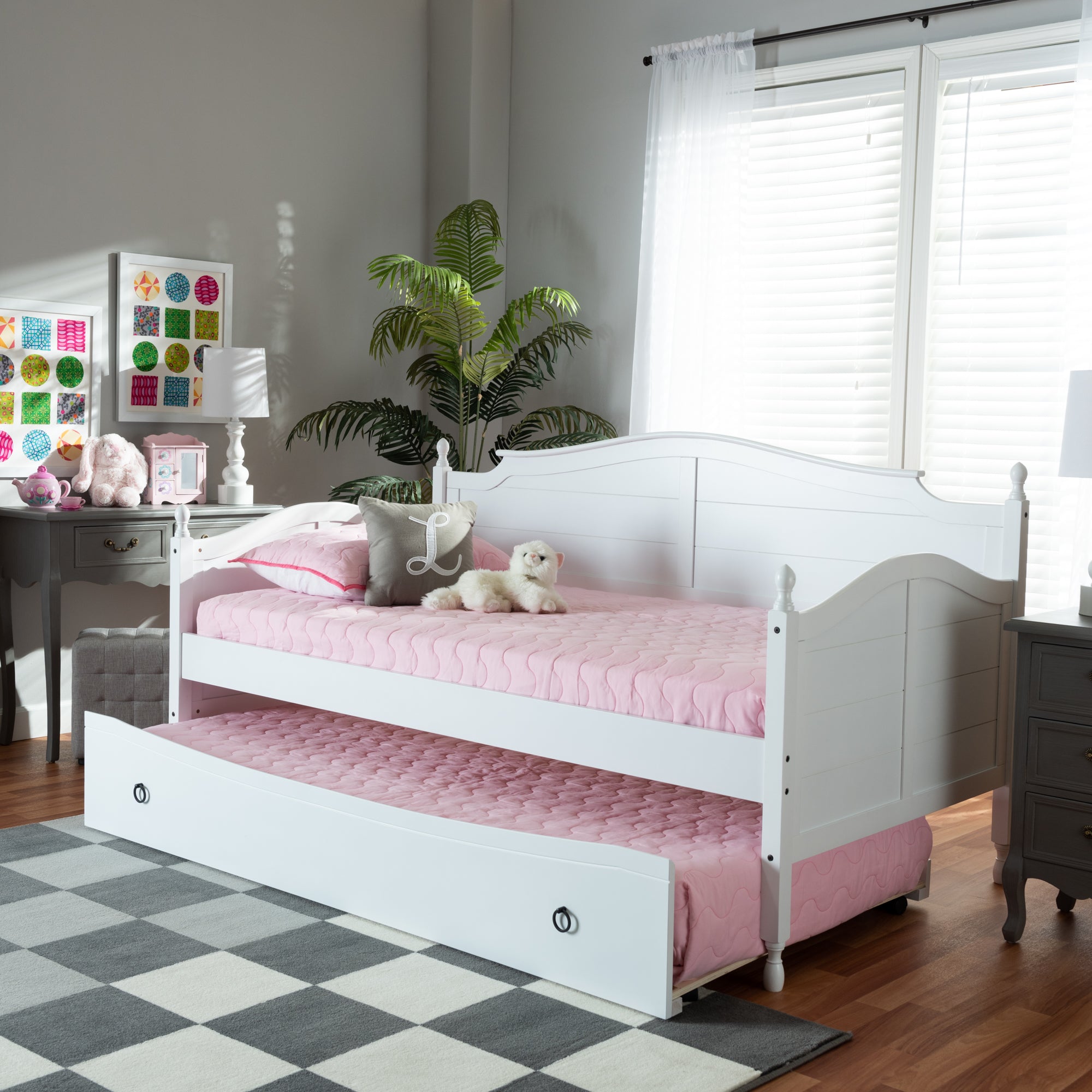 Mara Traditional Daybed & Trundle Roll-Out with Roll-Out Trundle Bed-Daybed & Trundle-Baxton Studio - WI-Wall2Wall Furnishings