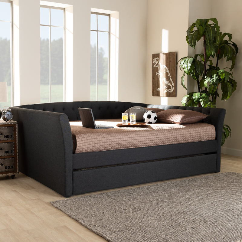 Delora Modern Daybed & Trundle Roll-Out with Roll-Out Trundle Bed-Daybed & Trundle-Baxton Studio - WI-Wall2Wall Furnishings