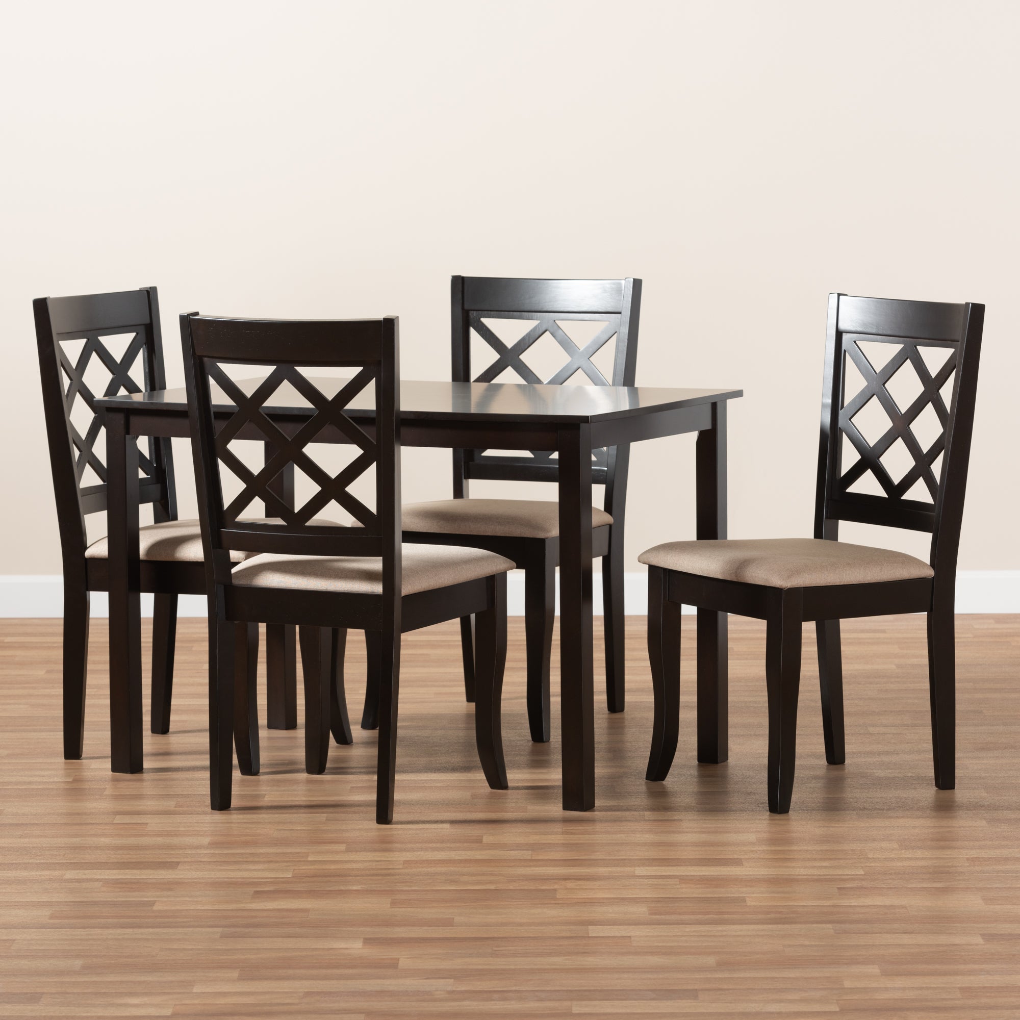 Verner Contemporary Dining Table & Dining Chairs 5-Piece-Dining Set-Baxton Studio - WI-Wall2Wall Furnishings