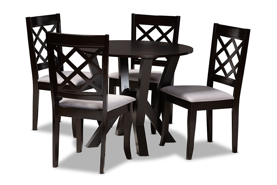 Adina Modern Dining Table & Dining Chairs 5-Piece-Dining Set-Baxton Studio - WI-Wall2Wall Furnishings