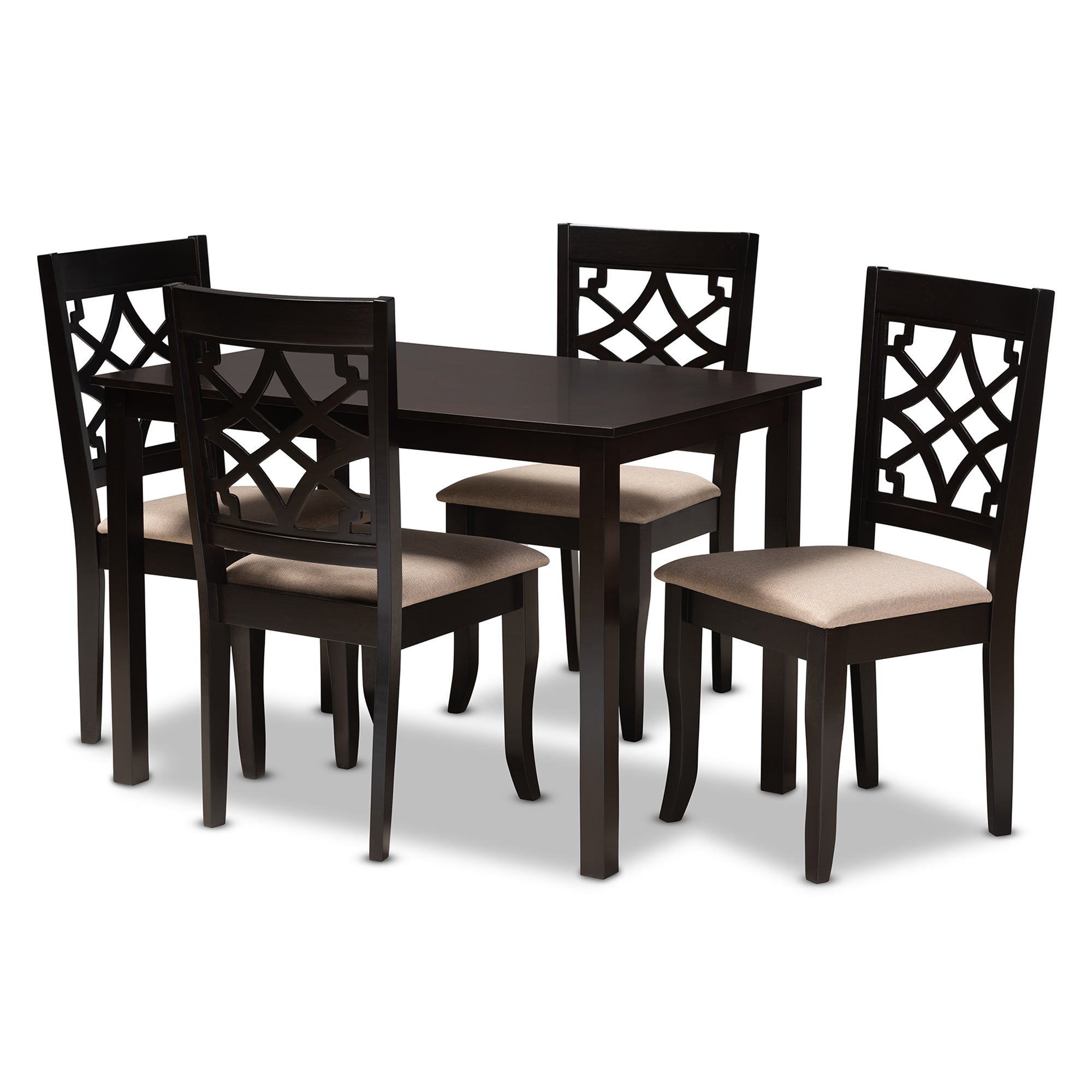 Mael Contemporary Dining Table & Dining Chairs 5-Piece-Dining Set-Baxton Studio - WI-Wall2Wall Furnishings