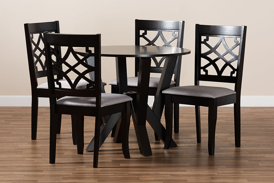 Alisa Modern Dining Table & Dining Chairs 5-Piece-Dining Set-Baxton Studio - WI-Wall2Wall Furnishings