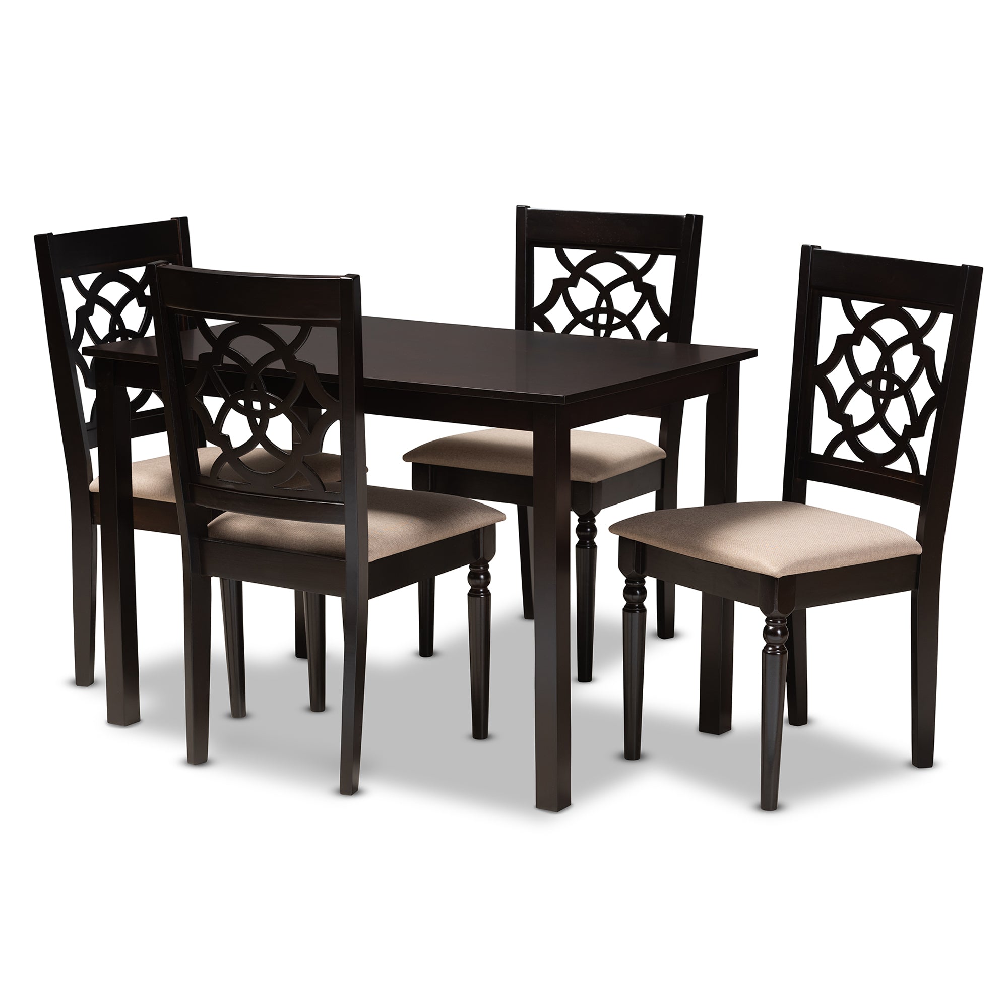 Renaud Contemporary Dining Table & Dining Chairs 5-Piece-Dining Set-Baxton Studio - WI-Wall2Wall Furnishings
