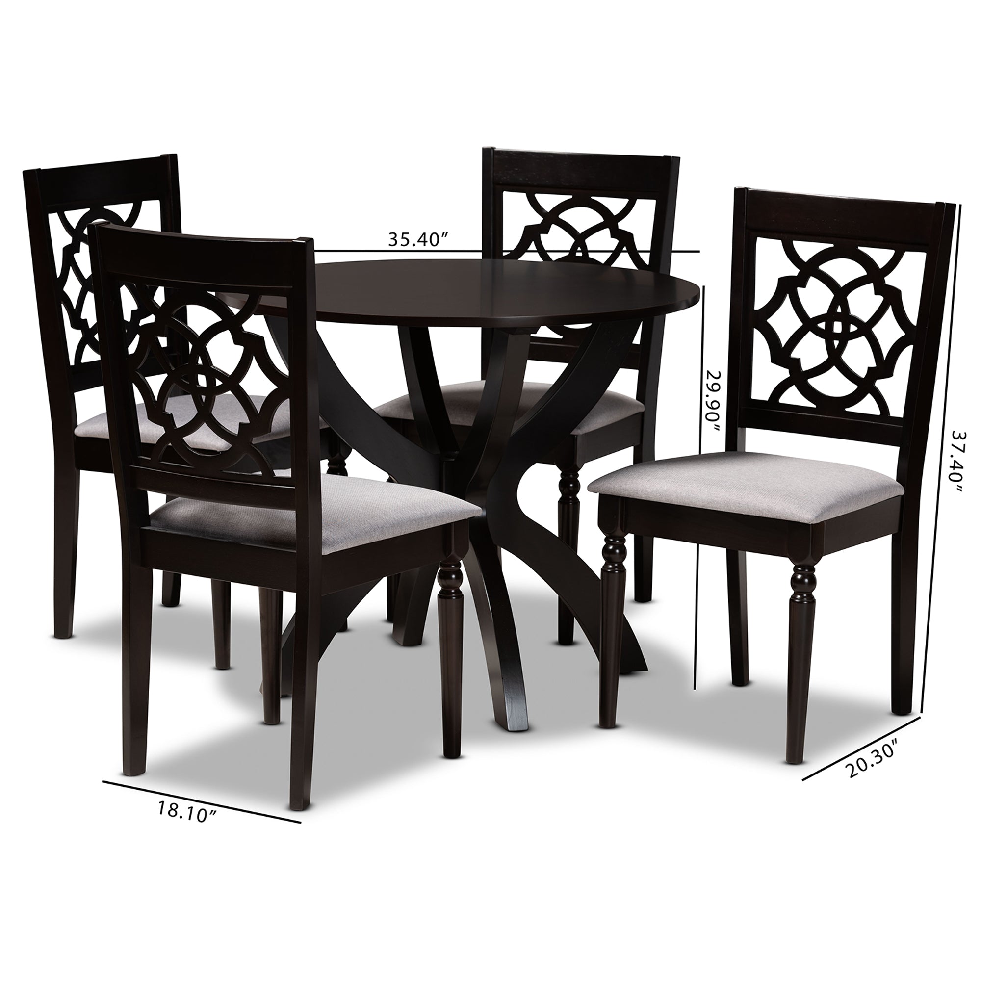 Tonia Modern Dining Table & Dining Chairs 5-Piece-Dining Set-Baxton Studio - WI-Wall2Wall Furnishings