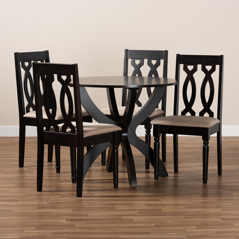 Mona Modern Dining Table & Dining Chairs 5-Piece-Dining Set-Baxton Studio - WI-Wall2Wall Furnishings