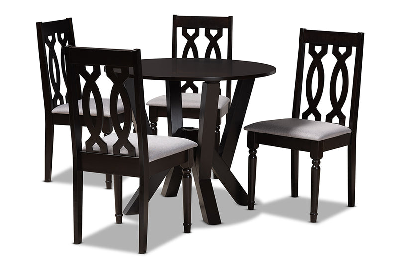 Anise Modern Dining Table & Dining Chairs 5-Piece-Dining Set-Baxton Studio - WI-Wall2Wall Furnishings