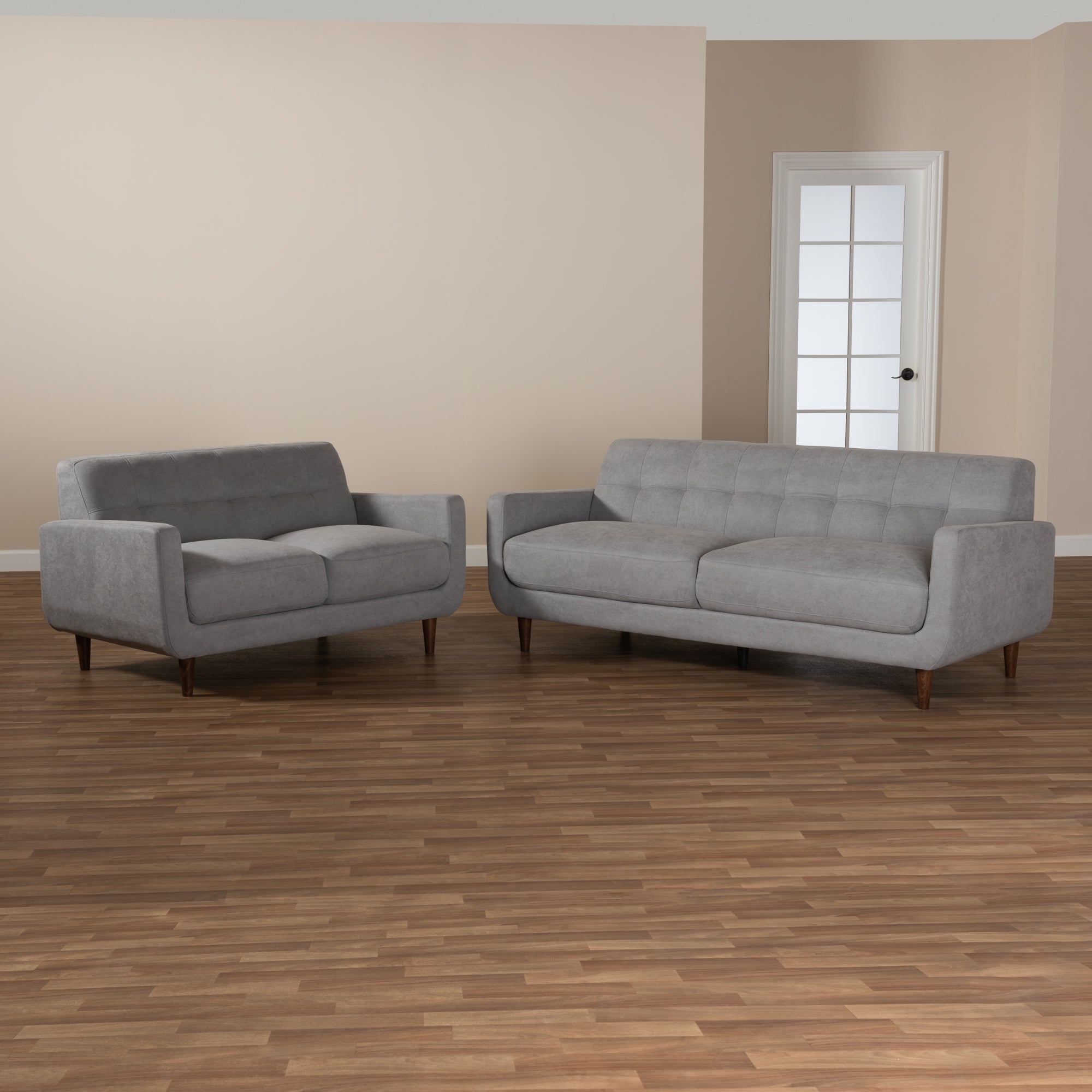 Allister Mid-Century Sofa & Loveseat-Sofa Set-Baxton Studio - WI-Wall2Wall Furnishings