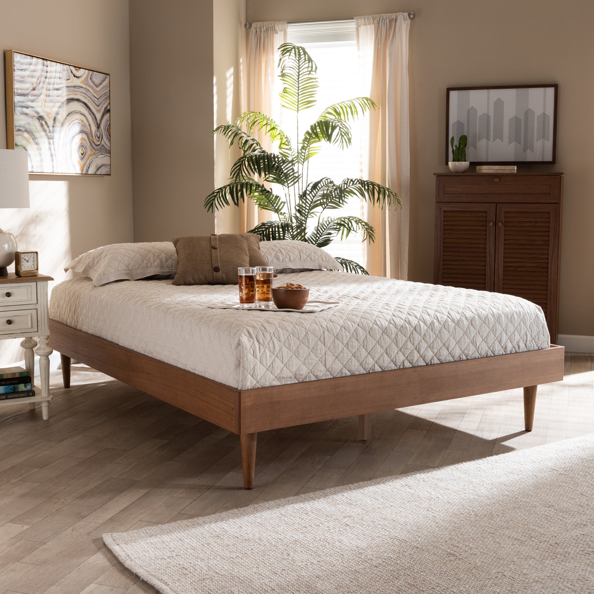 Rina Modern Bed Frame-Bed Frame-Baxton Studio - WI-Wall2Wall Furnishings