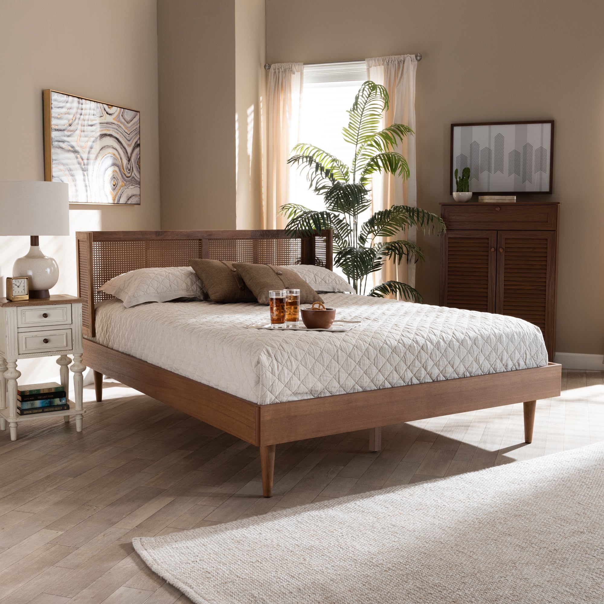 Rina Modern Bed with Wrap-Around Headboard-Bed-Baxton Studio - WI-Wall2Wall Furnishings