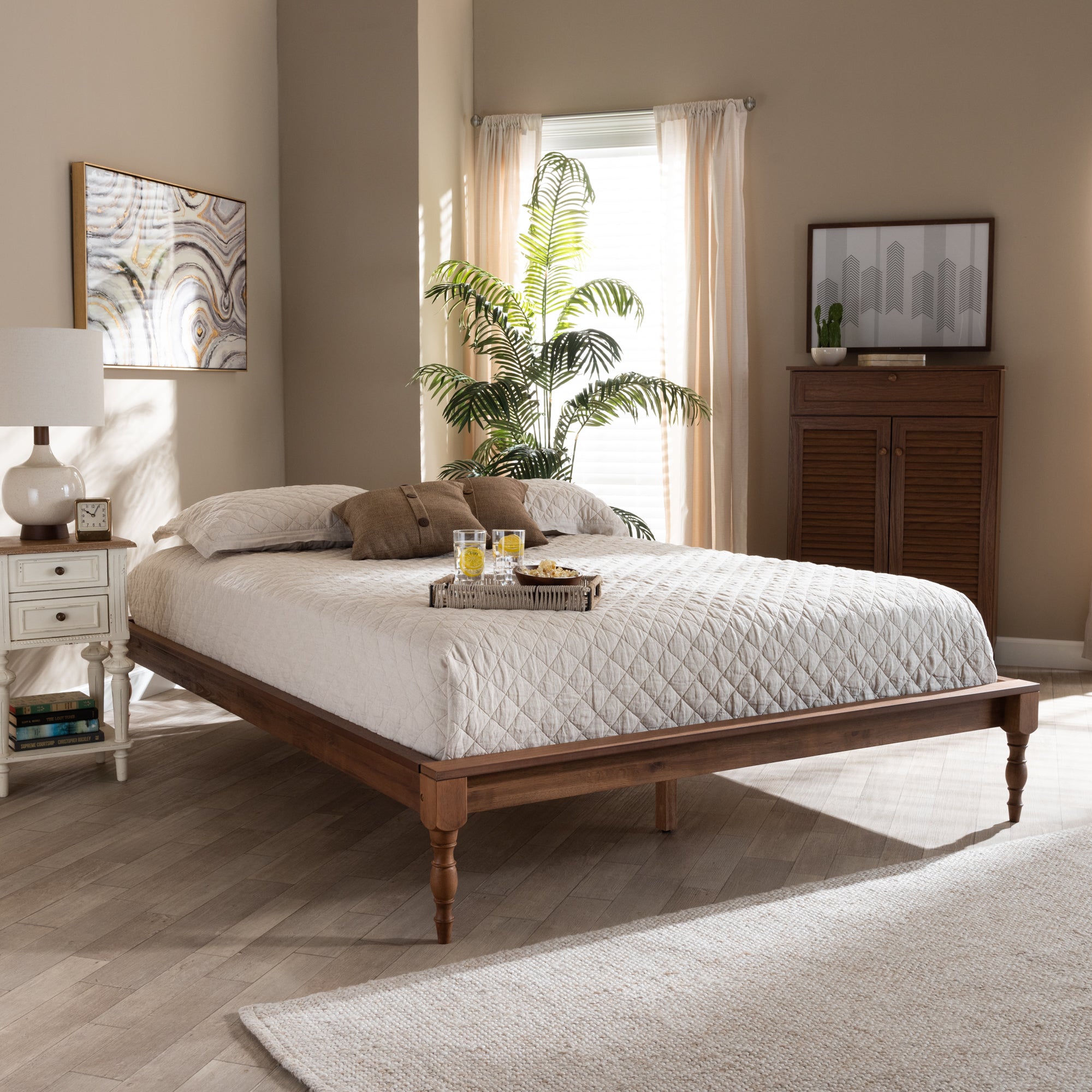 Romy French Provincial Bed Frame-Bed Frame-Baxton Studio - WI-Wall2Wall Furnishings