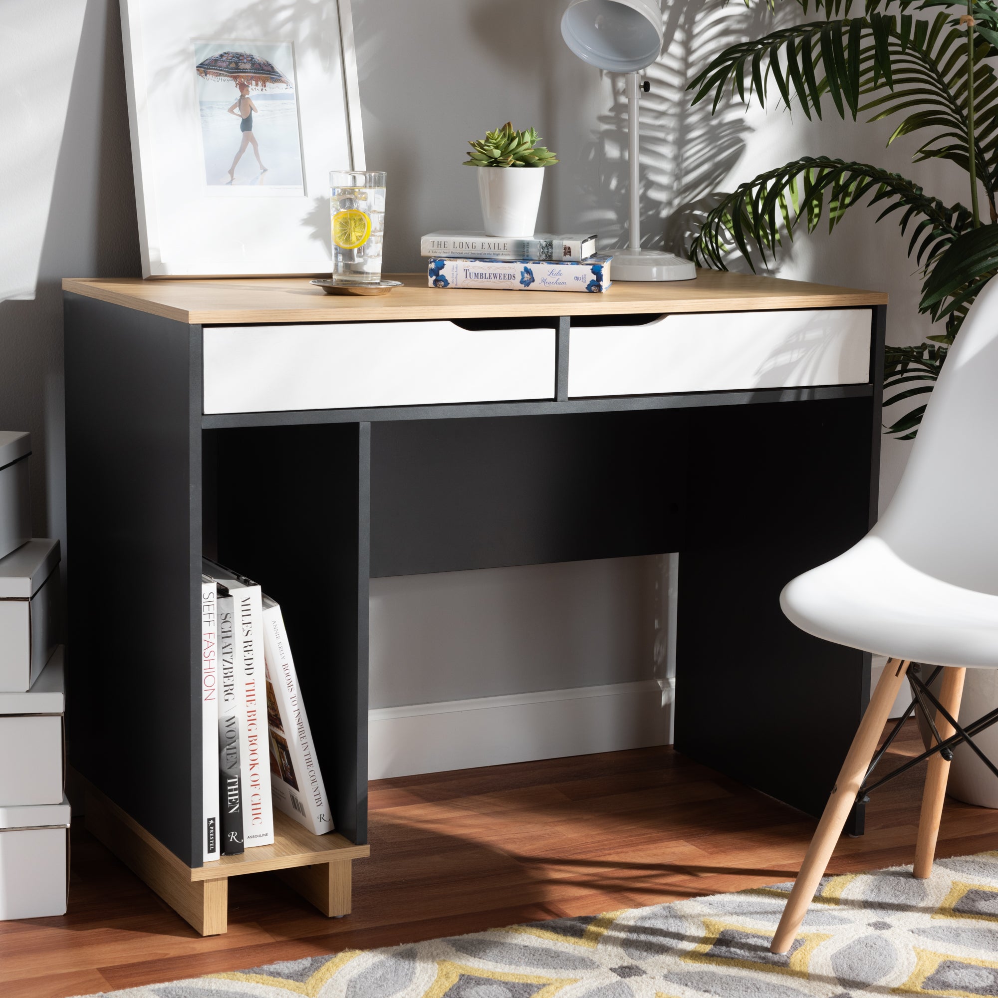 Reed Modern Desk-Desk-Baxton Studio - WI-Wall2Wall Furnishings