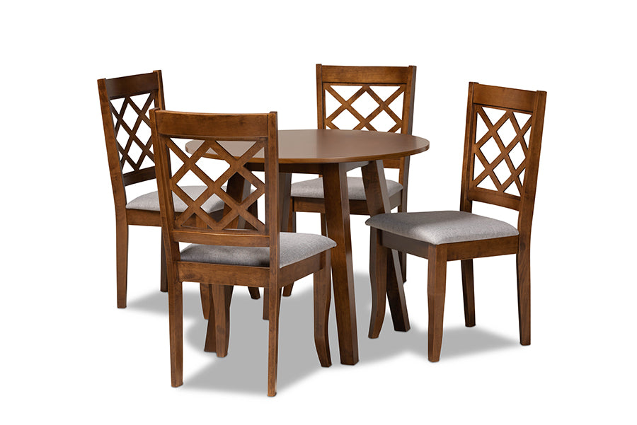 Adara Modern Dining Table & Dining Chairs 5-Piece-Dining Set-Baxton Studio - WI-Wall2Wall Furnishings