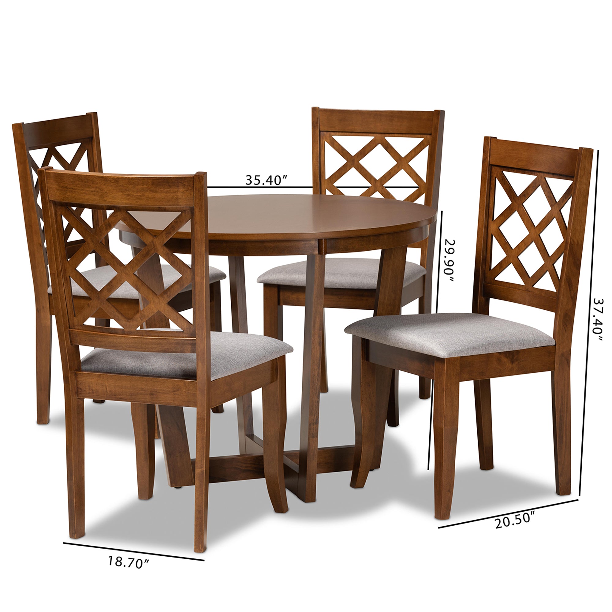 Dayna Modern Dining Table & Dining Chairs 5-Piece-Dining Set-Baxton Studio - WI-Wall2Wall Furnishings