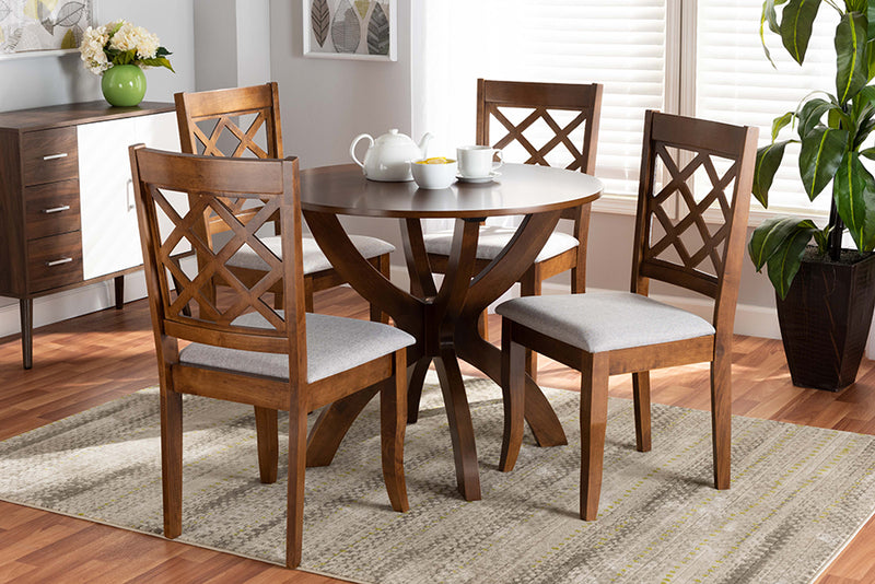 Beth Modern Dining Table & Dining Chairs 5-Piece-Dining Set-Baxton Studio - WI-Wall2Wall Furnishings