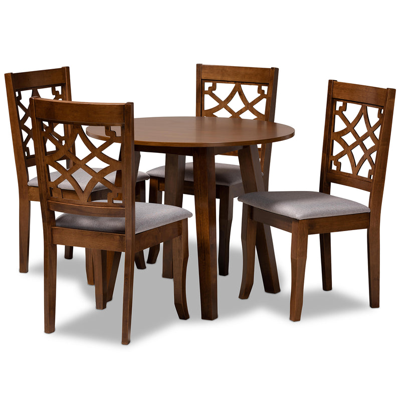 Mya Modern Dining Table & Dining Chairs 5-Piece-Dining Set-Baxton Studio - WI-Wall2Wall Furnishings
