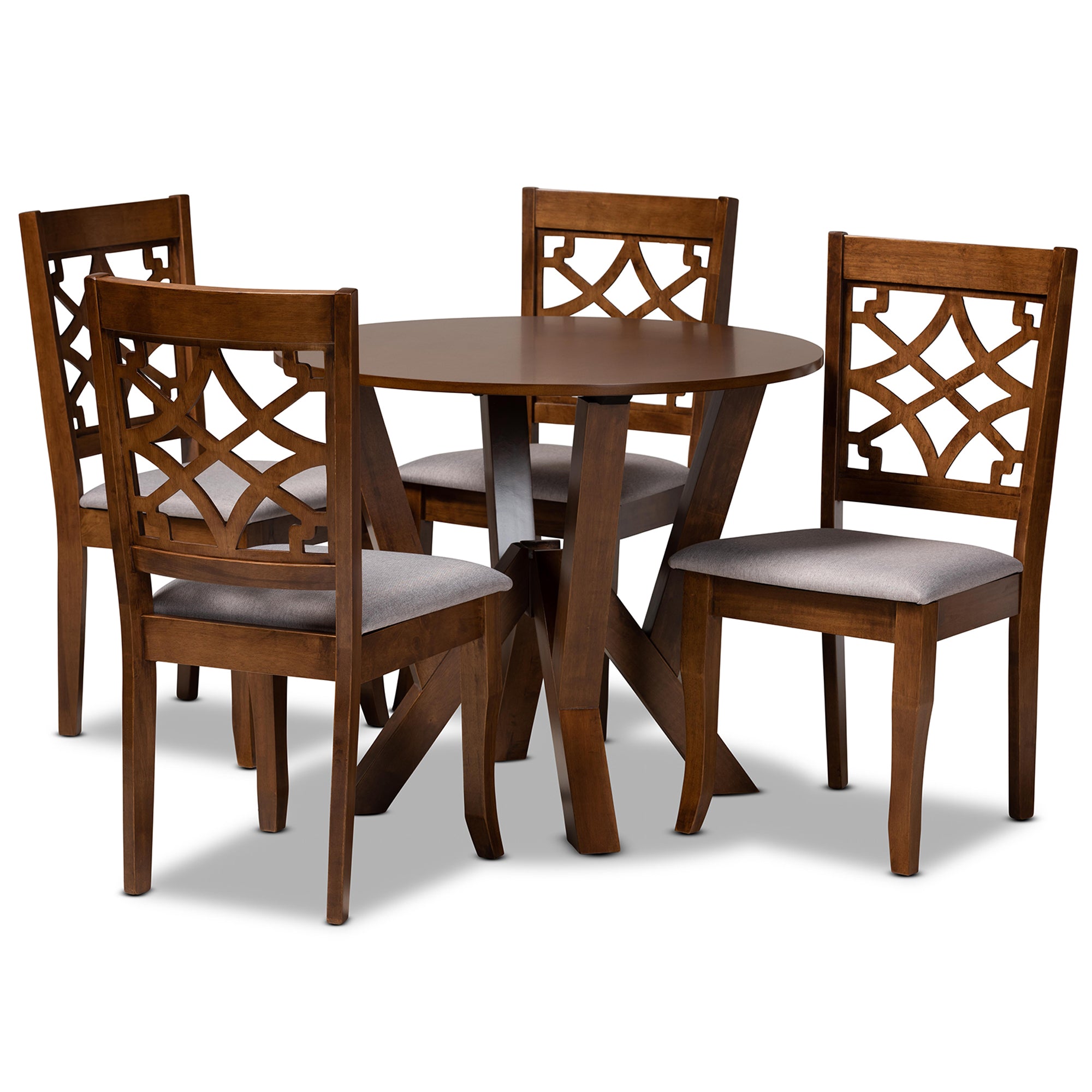 Alisa Modern Dining Table & Dining Chairs 5-Piece-Dining Set-Baxton Studio - WI-Wall2Wall Furnishings