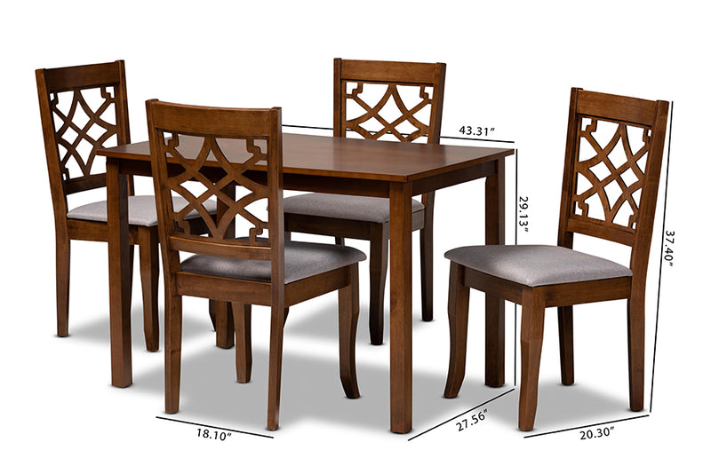 Celina Modern Dining Table & Dining Chairs 5-Piece-Dining Set-Baxton Studio - WI-Wall2Wall Furnishings