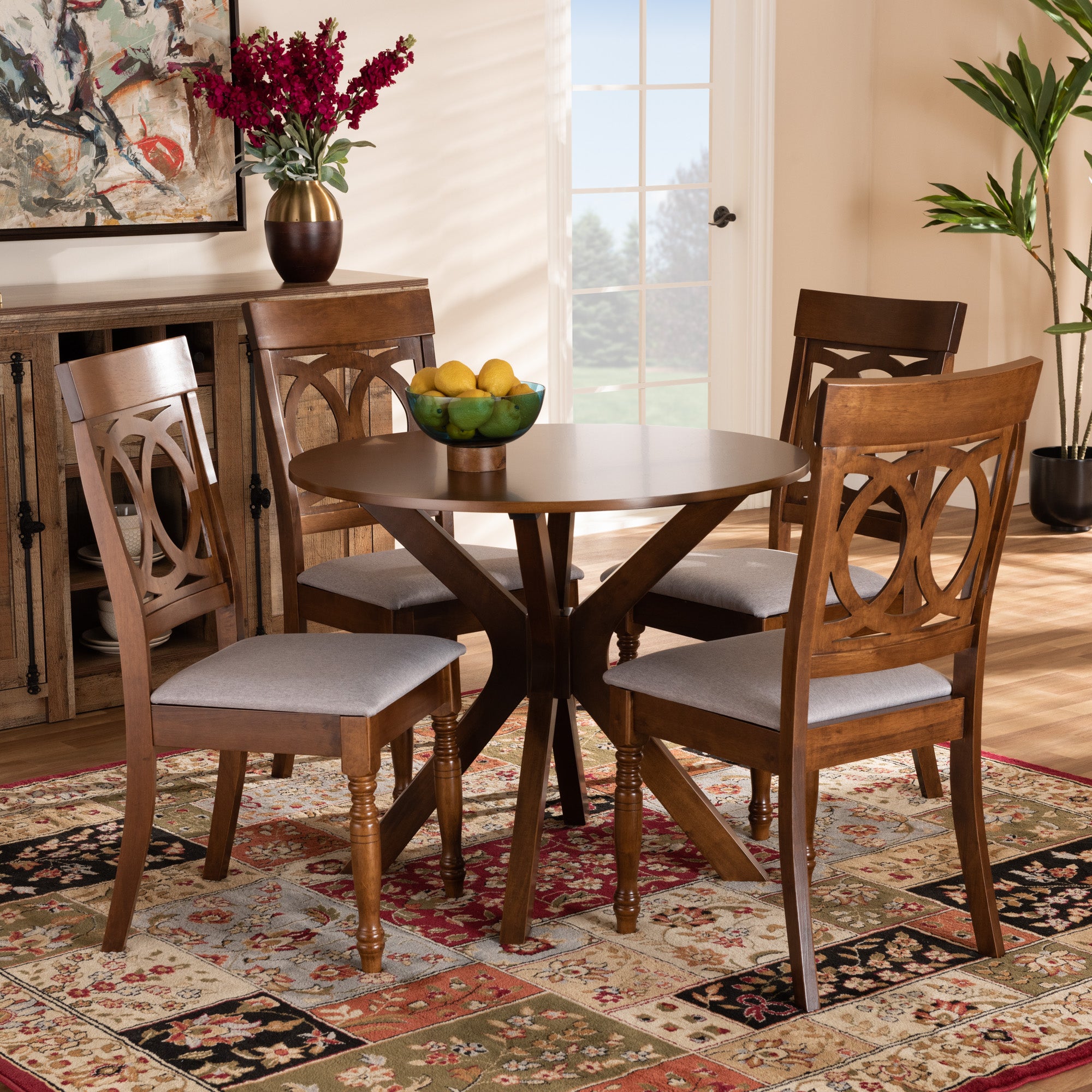 Jessie Modern Table & Dining Chairs 5-Piece-Dining Set-Baxton Studio - WI-Wall2Wall Furnishings