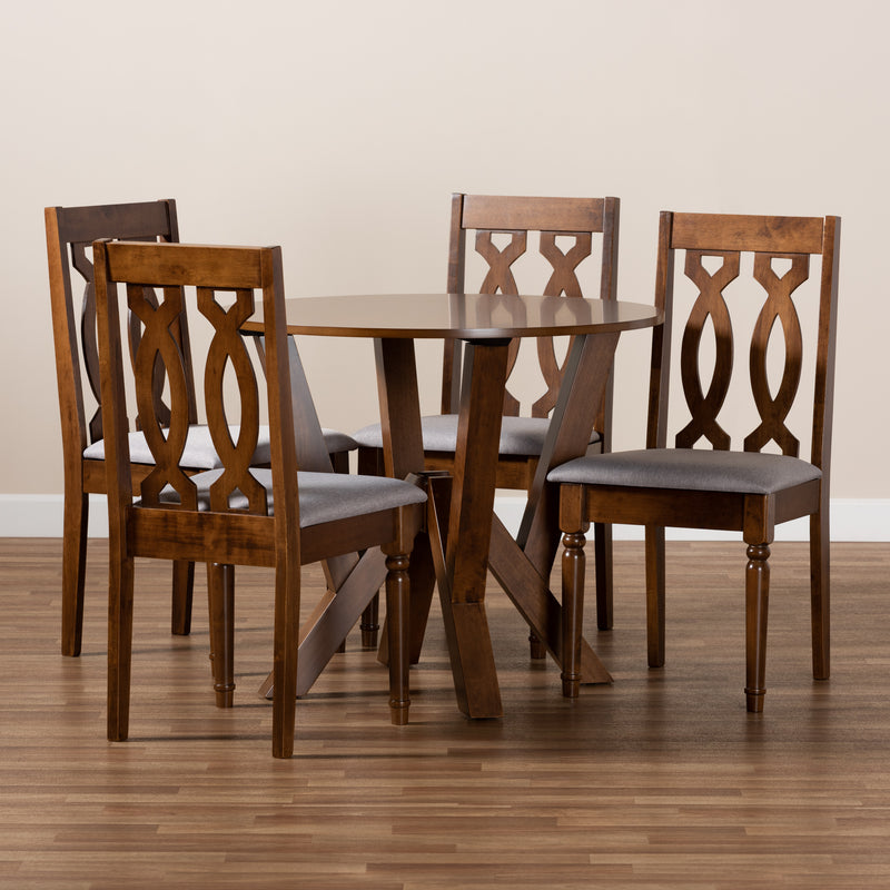 Elaine Modern Dining Table & Dining Chairs 5-Piece-Dining Set-Baxton Studio - WI-Wall2Wall Furnishings