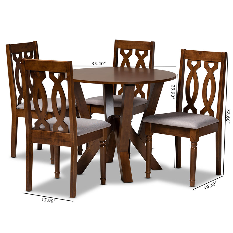 Elaine Modern Dining Table & Dining Chairs 5-Piece-Dining Set-Baxton Studio - WI-Wall2Wall Furnishings