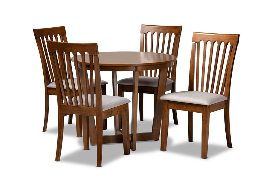 Andi Modern Dining Table & Dining Chairs 5-Piece-Dining Set-Baxton Studio - WI-Wall2Wall Furnishings