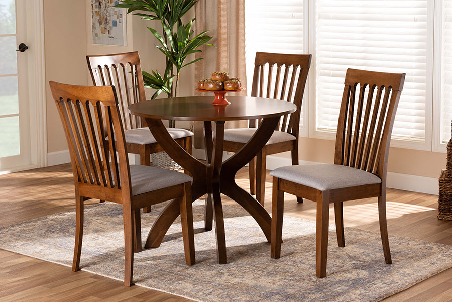 Bailey Modern Dining Table & Dining Chairs 5-Piece-Dining Set-Baxton Studio - WI-Wall2Wall Furnishings