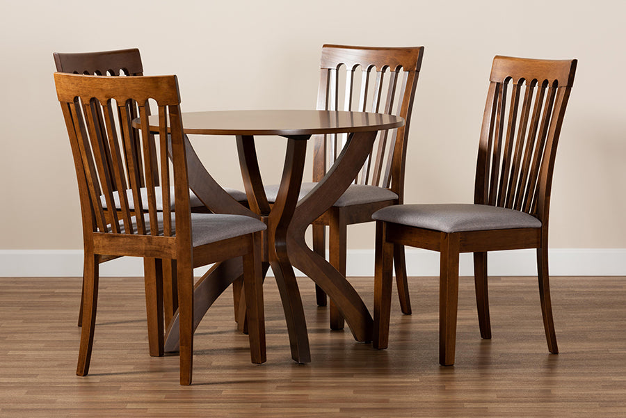 Bailey Modern Dining Table & Dining Chairs 5-Piece-Dining Set-Baxton Studio - WI-Wall2Wall Furnishings