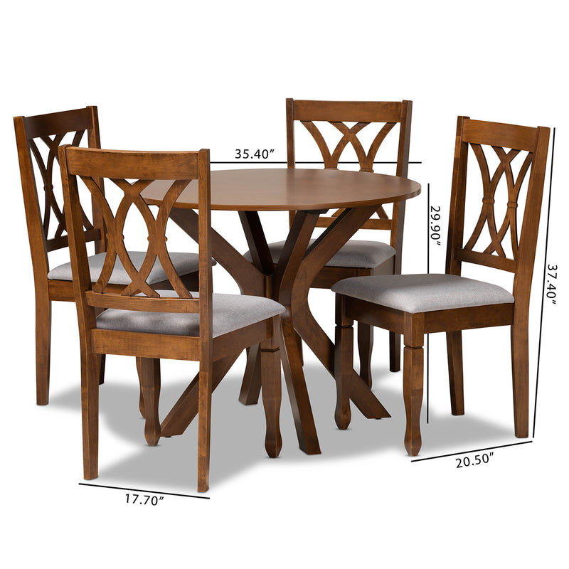 Maya Modern Dining Table & Dining Chairs 5-Piece-Dining Set-Baxton Studio - WI-Wall2Wall Furnishings