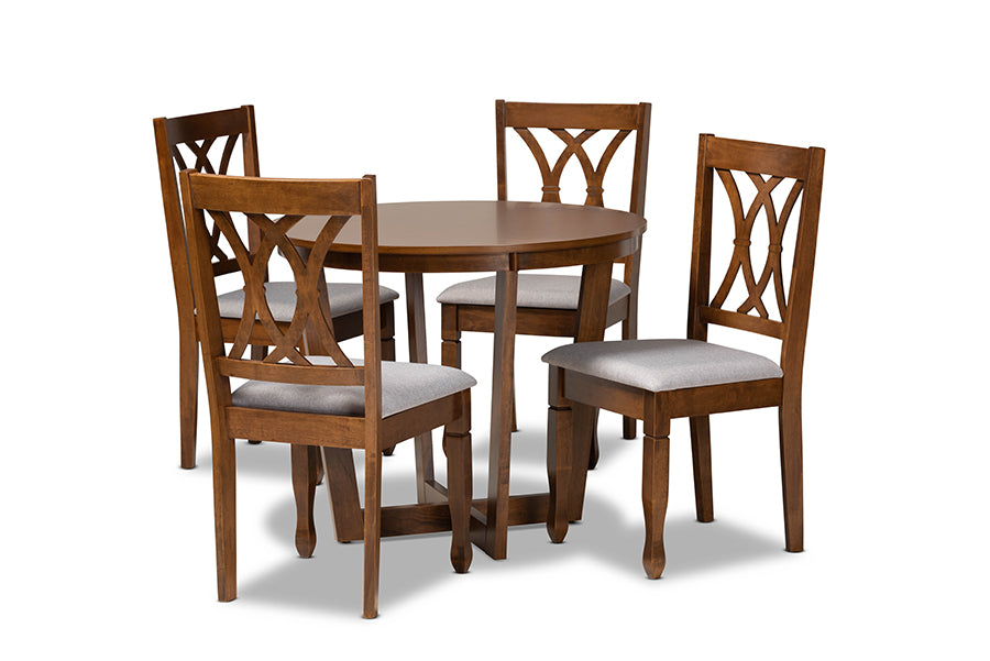 Aggie Modern Dining Table & Dining Chairs 5-Piece-Dining Set-Baxton Studio - WI-Wall2Wall Furnishings