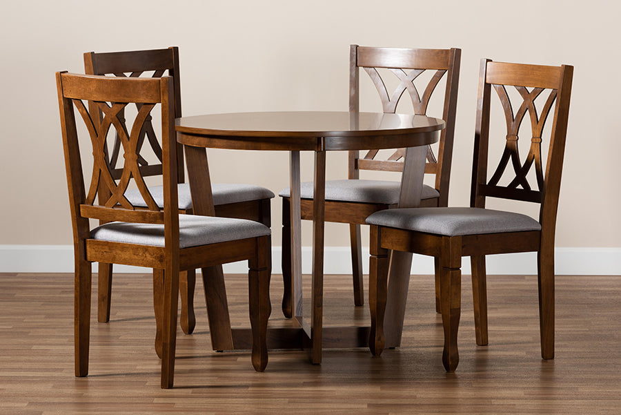 Aggie Modern Dining Table & Dining Chairs 5-Piece-Dining Set-Baxton Studio - WI-Wall2Wall Furnishings
