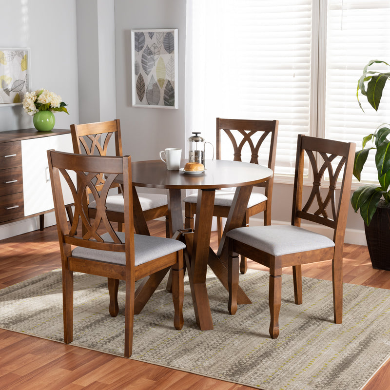 Irene Modern Dining Table & Dining Chairs 5-Piece-Dining Set-Baxton Studio - WI-Wall2Wall Furnishings