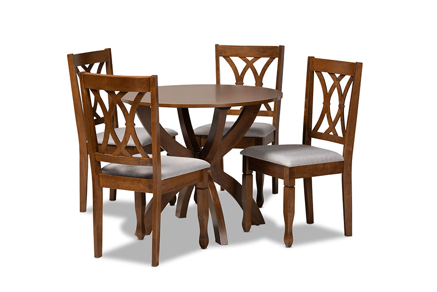 April Modern Dining Table & Dining Chairs 5-Piece-Dining Set-Baxton Studio - WI-Wall2Wall Furnishings