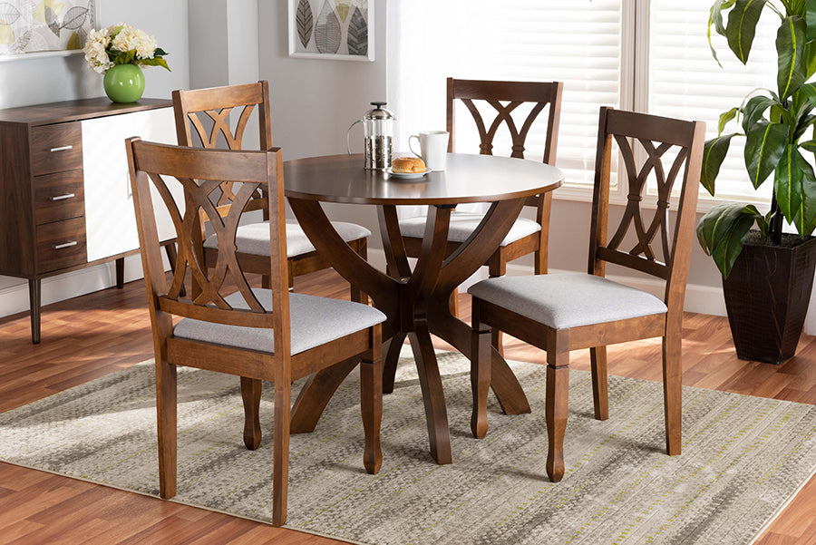 April Modern Dining Table & Dining Chairs 5-Piece-Dining Set-Baxton Studio - WI-Wall2Wall Furnishings