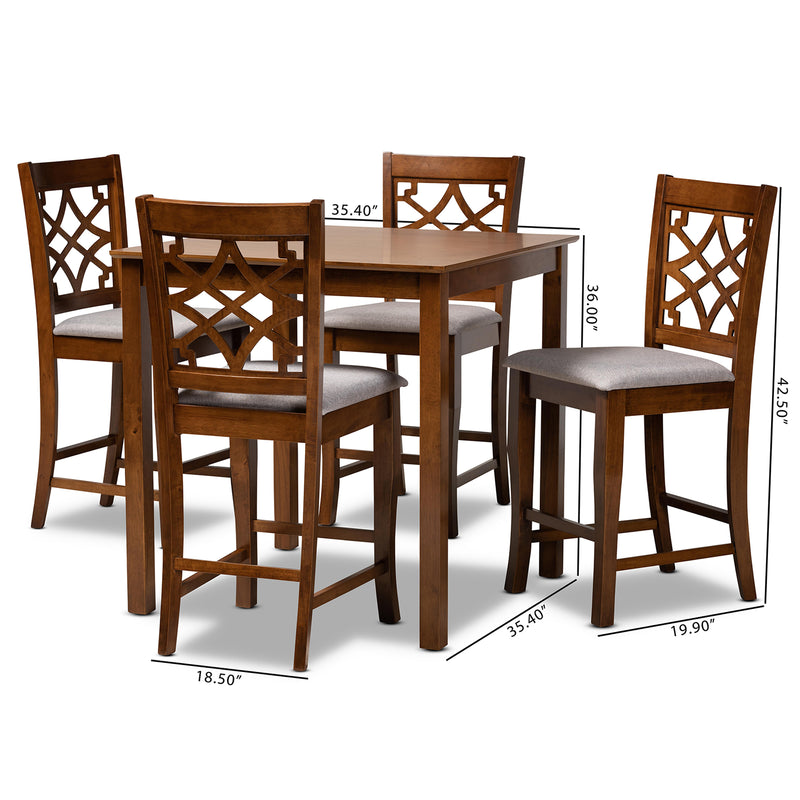 Nisa Modern Table & Stools 5-Piece-Dining Set-Baxton Studio - WI-Wall2Wall Furnishings