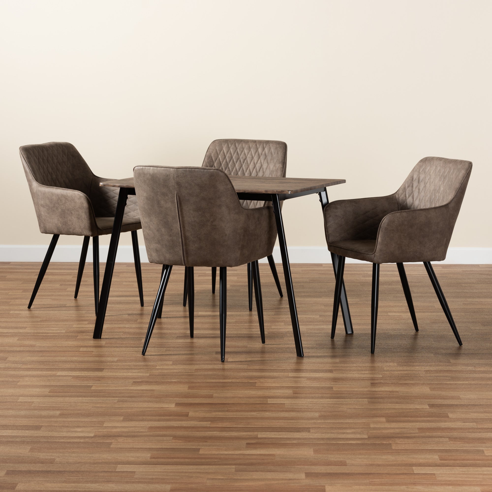 Belen Transitional Table & Dining Chairs 5-Piece-Dining Set-Baxton Studio - WI-Wall2Wall Furnishings