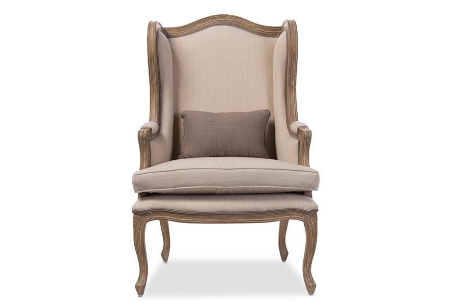 Oreille French Inspired Living Room Chair Two-tone-Chair-Baxton Studio - WI-Wall2Wall Furnishings