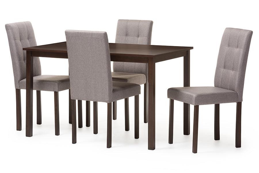 Andrew Contemporary Dining Table & Dining Chairs 5-Piece-Dining Set-Baxton Studio - WI-Wall2Wall Furnishings