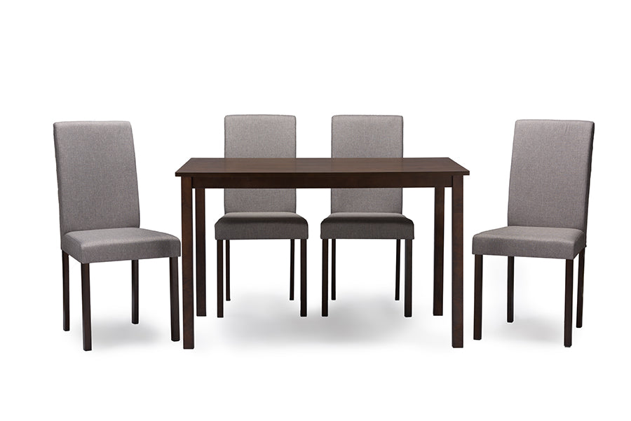 Andrew Contemporary Dining Table & Chairs-Dining Set-Baxton Studio - WI-Wall2Wall Furnishings