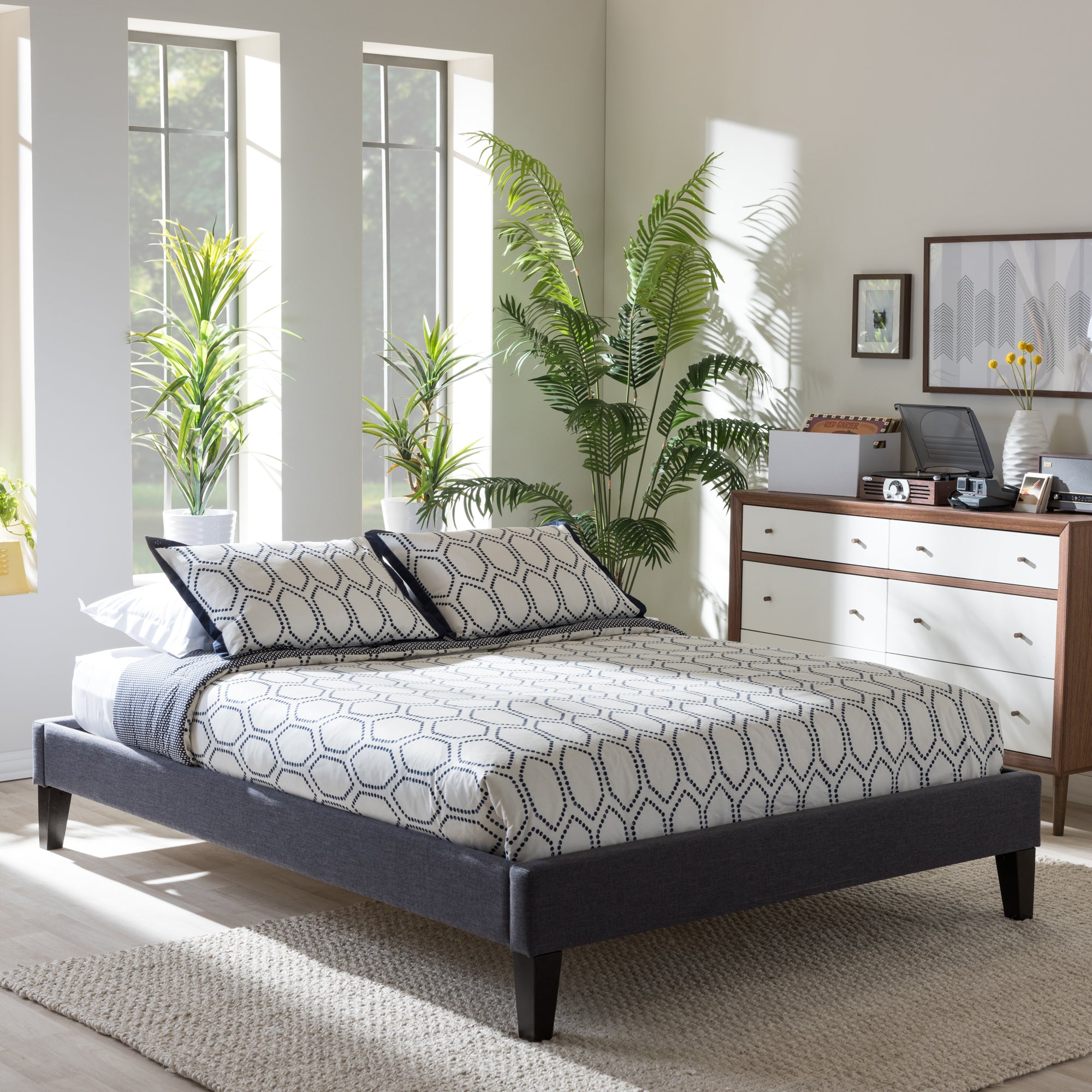 Lancashire Contemporary Bed with Tapered Legs-Bed-Baxton Studio - WI-Wall2Wall Furnishings