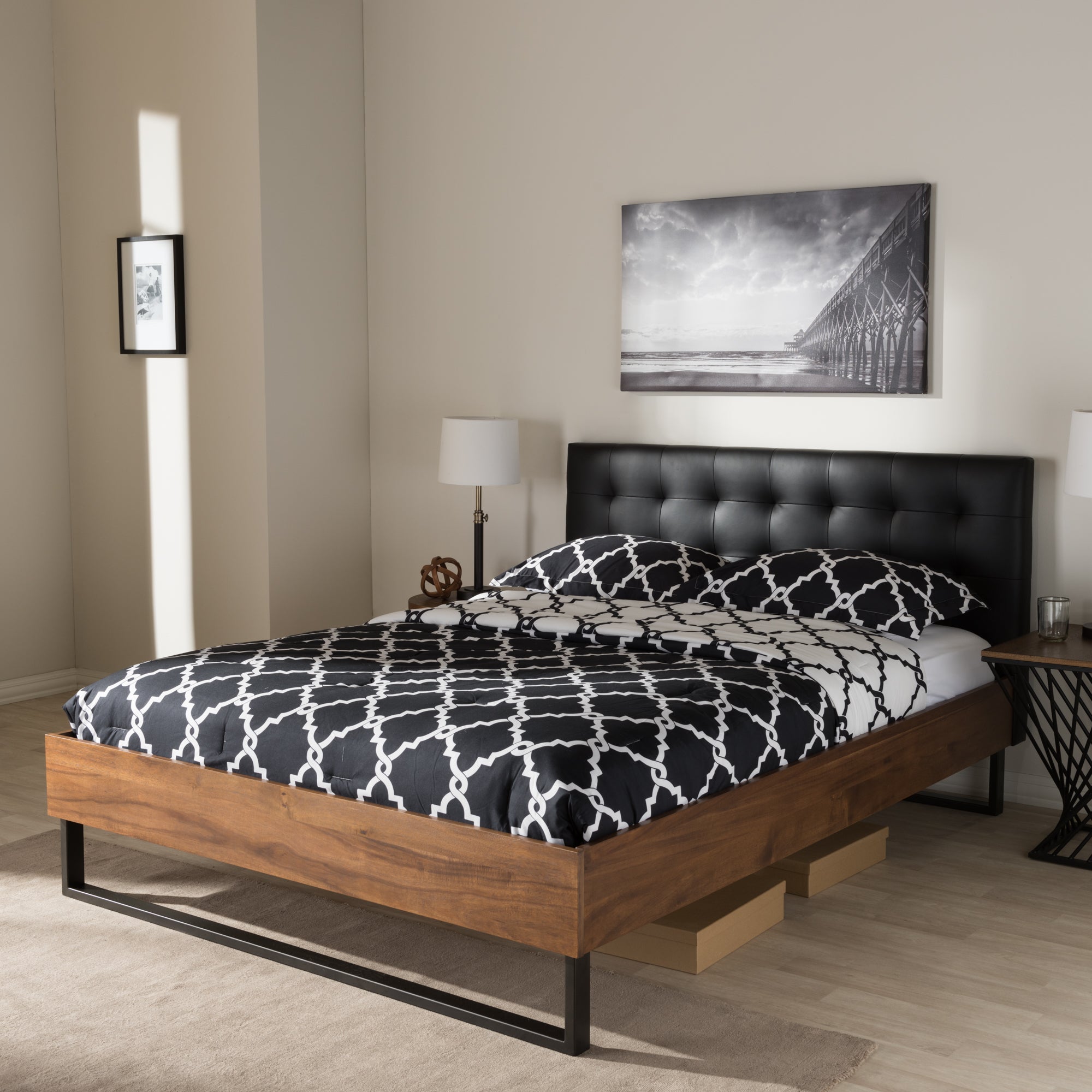 Mitchell Industrial Bed-Bed-Baxton Studio - WI-Wall2Wall Furnishings