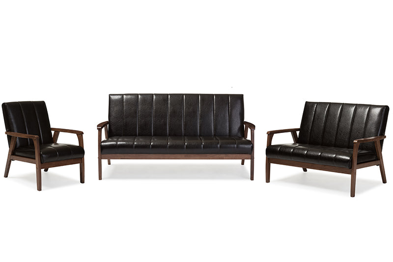 Nikko Scandinavian Sofa & Loveseat & Accent Chair-Sofa Set-Baxton Studio - WI-Wall2Wall Furnishings