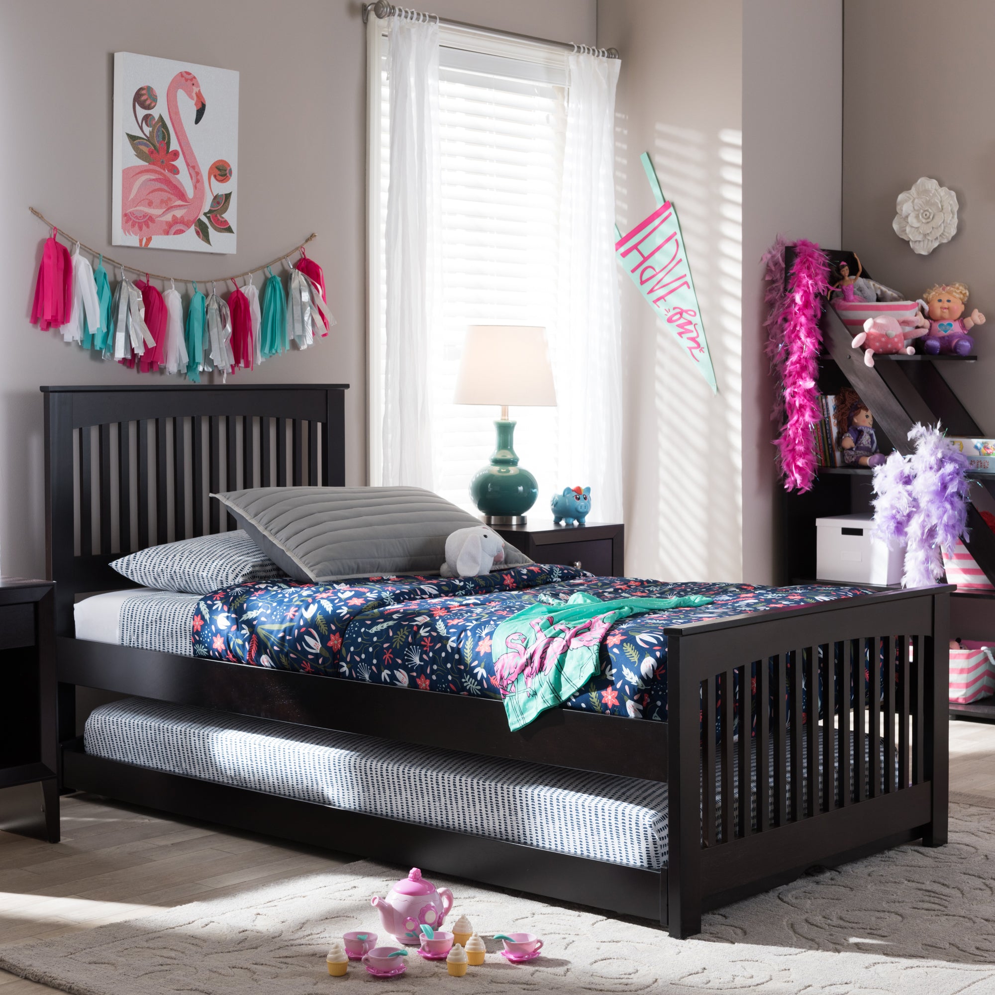 Hevea Contemporary Trundle Bed with Guest Trundle Bed-Trundle Bed-Baxton Studio - WI-Wall2Wall Furnishings